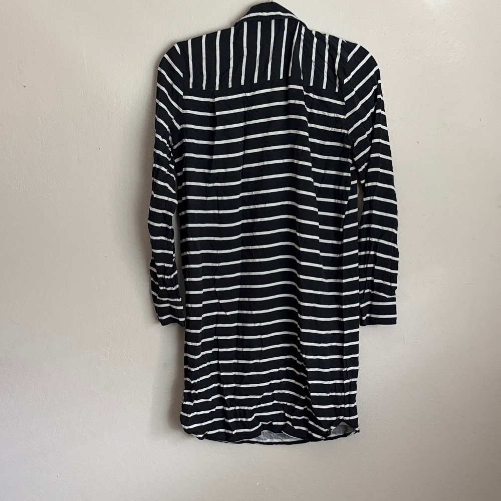 Madewell Tunic Black and White Striped Shirt Dress size small - Picture 3 of 6